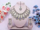 Mehandi Finish Golden Shadow Diamonds Ethnic Classy Necklace Set for Women 