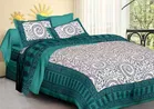 Sanganeri Jaipuri Traditional Printed Double Bed Sheet with 2 Pillow Covers 