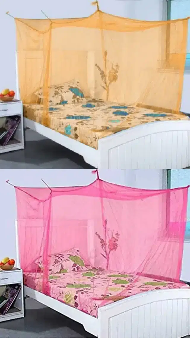 Single Bed Mosquito Net (Pack of 2) (Multicolor, 6x3 feet)