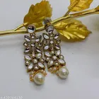 Alloy Kundan Earring for Women & Girls, White
