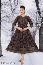 Polyster Kurti for Women, Black 