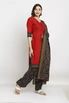 Cotton Suit Fabric with Dupatta for Women 