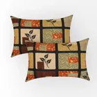 YS COTTON FEEL DOUBLE BEDSHEET GEOMETRY LEAF 88x88INCH BROWN