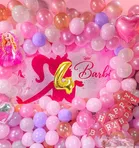 Barbie Theme 4th Birthday Balloon Decoration Kit For Kids, Multicolor, Pack Of 78