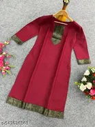 Cotton Kurti for Women,  Red  