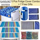 KANUSHI Industries® 1Pc Fridge Cover for Top with 6 Utility Pockets + 1 Handles Covers + 3 Fridge Mats + 7 Free Gifs 