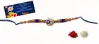Thread Rakhi with Greeting Card & Roli Chawal 