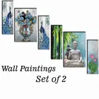MDF 2 Pcs Designer Wall Painting for Home & Office 