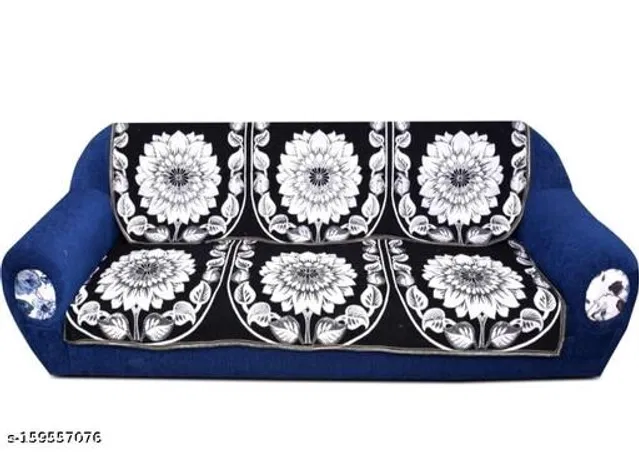 Polycotton 3 Seater Sofa Covers (Black, Set of 1)