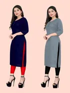 Crepe Solid Kurtis for Women 