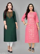 Geometric Printed Cotton Kurti for Women, Pack of 2 