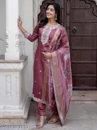 Solid Silk Kurta Set for Women 