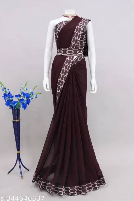 Festive Saree for Women (Black)