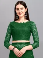 Net Solid Saree for Women 