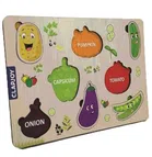 Wooden Vegetable Puzzle Board Game for Kids (Multicolor)