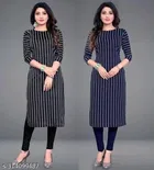Crepe Striped Kurti for Women 