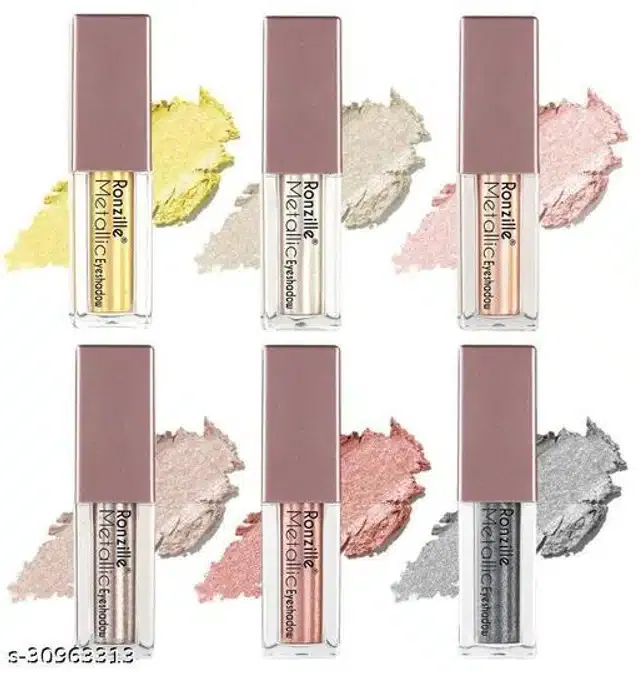 Ronzille Metallic Eye Shadow (Multicolor, Pack of 6)