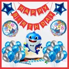 Baby Shark Theme Birthday Decoration,Red,Set of 1