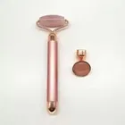 Pallavi Trading Electric Roller Vibrating Facial Massager Rose Quartz Face Massager Face Machine 2 In 1 Beauty Bar Facial Skin Care Tools