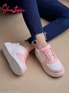 Solid Synthetic Sneakers for Women 