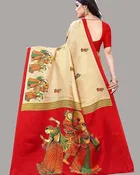 Art Silk Printed Saree for Women, Multicolor 