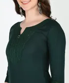 Viscose Rayon Embroidered A-Line Kurti with Pant 