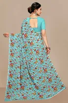 Kanooda Prints Georgette Women Saree With Un-stitched Blouse 