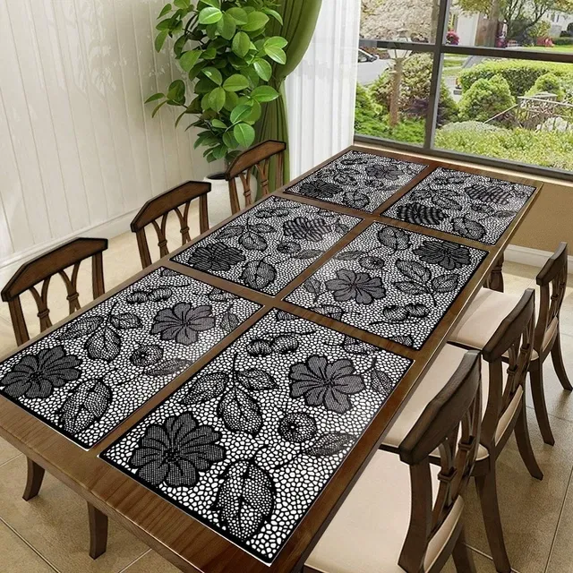 PVC Printed Dining Table Placemats (Multicolor, 30x45 cm) (Pack of 6)