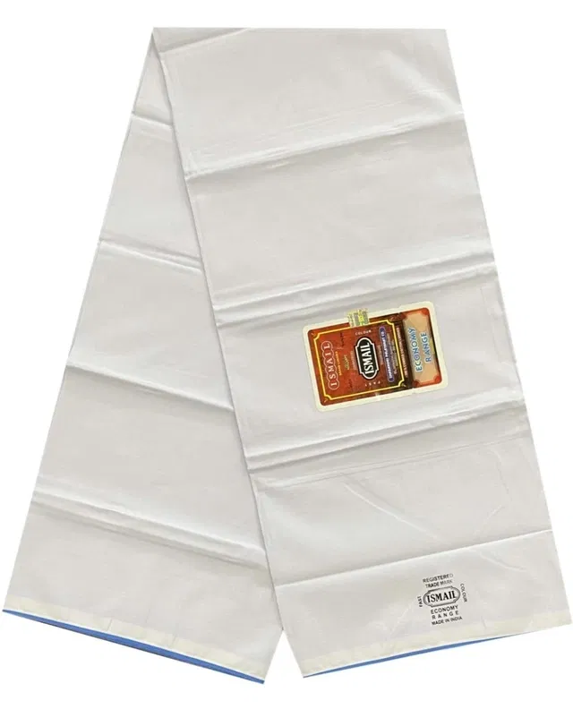 Cotton Solid Lungi for Men (White, Free Size)