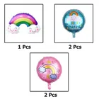 Rainbow Theme 5th Happy Birthday Decoration Items For Girls , Multicolor, Pack of 110