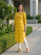 Floral Printed Kurti with Show Buttons for Women 