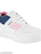 Solid Synthetic Sneakers for Girls 