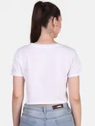 Round Neck Printed Crop Top for Women 