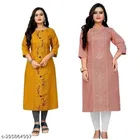 Cotton Blend Embroidered Kurti for Women 