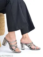 Shoetopia Grey Heel Sandals 
