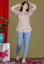 Rayon Three Quarter Sleeves Top for Women 