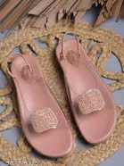 Shoetopia Girls Flat Sandals Peach Size 8.0