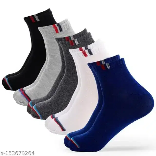 Cotton Blend Socks for Men (Multicolor, Set of 5)