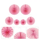 PARTYMASH 6Pcs Mergenta Pink Paper Fan Decoration for Birthday Decorations Items for Boys/Paper Fans Decoration  