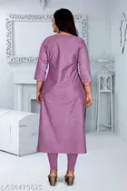Ethnic Motif Embroidered Chanderi Cotton Kurti for Women 