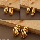 Gold-Plated Earrings/Studs/Bali Combo For Women'S/Girls