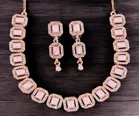 Alloy Choker Necklace with Earrings for Women 