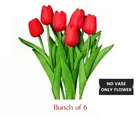 GreenGallery Artifical TulipLily Red Bunch of 6