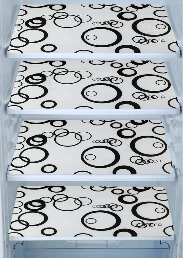 PVC Fridge Mat (Multicolor, Pack of 4)