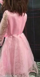 Net Full Sleeves Dress for Girls 