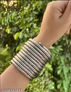 Spiral Cuff Alloy Bracelet for Women, Silver
