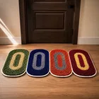 Small Cotton Doormats, Multicolor, 13x20 inch, Pack of 4 for Home