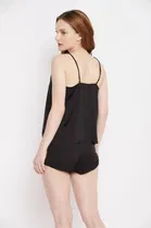 Satin Solid Babydoll for Women 