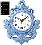 Khatu Crafts Anchor Blue Analog Wall Clock (Plastic, 25x25 cm)