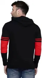 Cotton Blend Color Blocked Hoodies for Men 